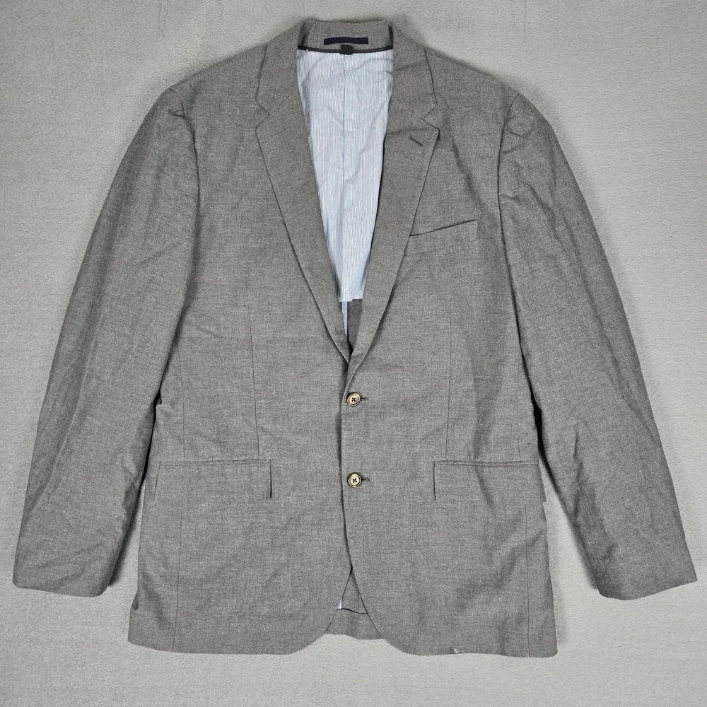 J Crew Tessuti Carpini Blazer Mens 42L Ludlow Gray Cotton Made in Italy